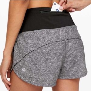 TWO PAIRS size 6 Lululemon Athletica Speed Up  Athletic Shorts High-Rise Stretch